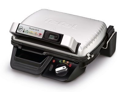 Гриль Tefal прижимний SuperGrill, 2000Вт, темп. режимів-4, з`ємні пластини, метал (GC451B12) 306967 фото