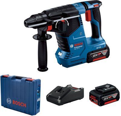 Перфоратор Bosch GBH 187-LI Professional акумуляторний, 2*18 В 5 Аг, SDS-Plus, 2.4 Дж, 980 об/хв, кейс, 2.9 кг (0.611.923.021) 375034 фото