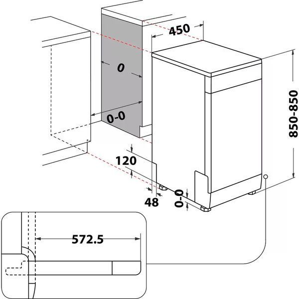 Посудомийна машина Whirlpool , 10компл., A++, 45см, білий (WSFO3O23PF) 372711 фото