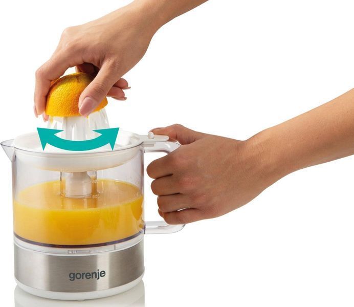Соковижималка Gorenje цитрус-прес, 30Вт, чаша-0.8л, пластик, метал, білий (CJ30E) 377834 фото