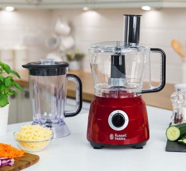 Кухонна машина Russell Hobbs Desire, 600Вт, чаша-пластик, корпус-пластик, насадок-9, червоний (24730-56) 307847 фото