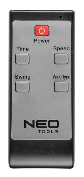 Вентилятор підлоговий Neo Tools, професійний, 40см, 80Вт, опора кругла, двигун мідь 100%, пульт, чорний (90-004) 350449 фото