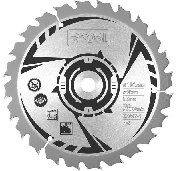 Пила дискова Ryobi RCS1600-PG, 190х24мм, 1600Вт,лазер, 3.7кг (5133002780) 322871 фото