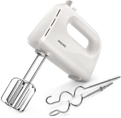 Міксер Philips ручний Daily Collection, 300Вт, насадки -2, турборежим, білий (HR3705/00) 312216 фото