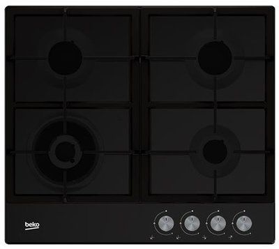 Варильна поверхня Beko газова, 60см, чавун, чорний (HIAW64225SB) 322199 фото