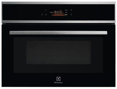 Духова шафа Electrolux електрична компактна, 42л, дисплей, конвекція, ф-ція мікрохвиль, чорний+нерж (EVM8E08X) 373686 фото