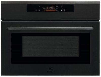 Духова шафа Electrolux електрична компактна, 43л, дисплей, конвекція, ф-ція мікрохвиль, чорний матовий (KVLBE08T) 377040 фото