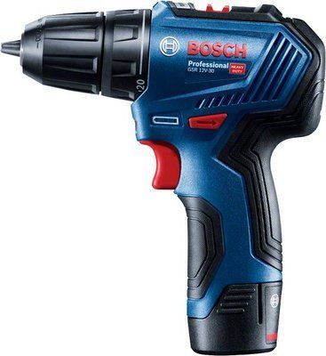 Шурупокрут-дриль акумуляторний Bosch GSR 12V-30, 12В 2x2.0 Аг, 30Нм, 20+1, 420/1600об/хв, безщітковий, 0.78кг (0.601.9G9.000) 333101 фото