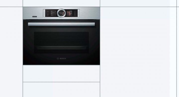 Духова шафа Bosch електрична компактна, 47л, A+, пара, дисплей, конвекція, нерж (CSG656RS7) 361974 фото