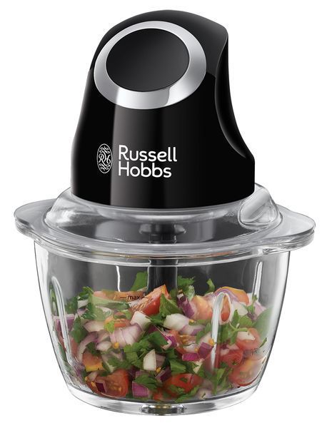 Подрібнювач Russell Hobbs Matte Black, 200Вт, чаша-500мл, скло, корпус-пластик, чорний (24662-56) 343940 фото