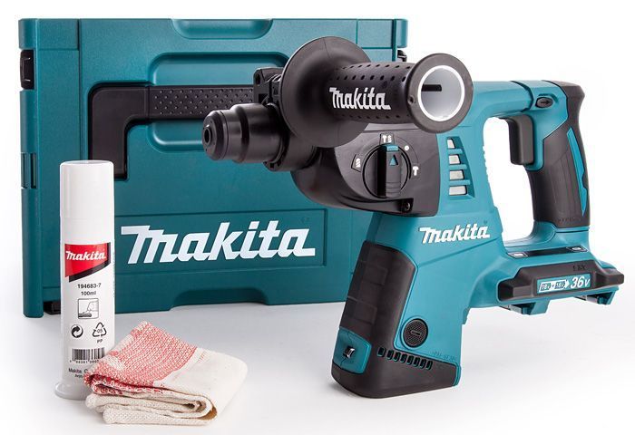 Перфоратор Makita DHR263ZJ акумуляторний, 18В+18В, SDS+, 2.5Дж, 0-1250 об/хв, 4.7 кг, SOLO (DHR263ZJ) 360170 фото