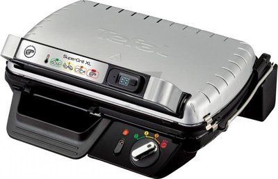 Гриль Tefal прижимний Supergrill XL Timer, 2400Вт, темп. режимів-4, з`ємні пластини, метал (GC461B34) 375619 фото