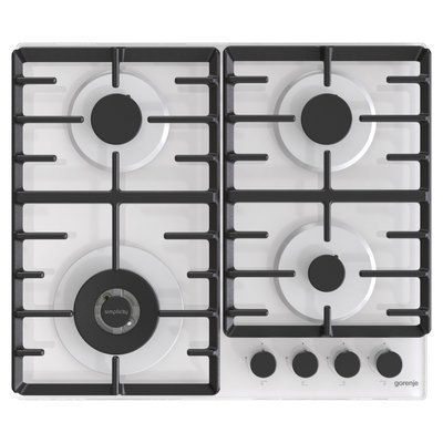 Варильна поверхня Gorenje газова на склі, 60см, чавун, білий (GTW642SYW) 342037 фото