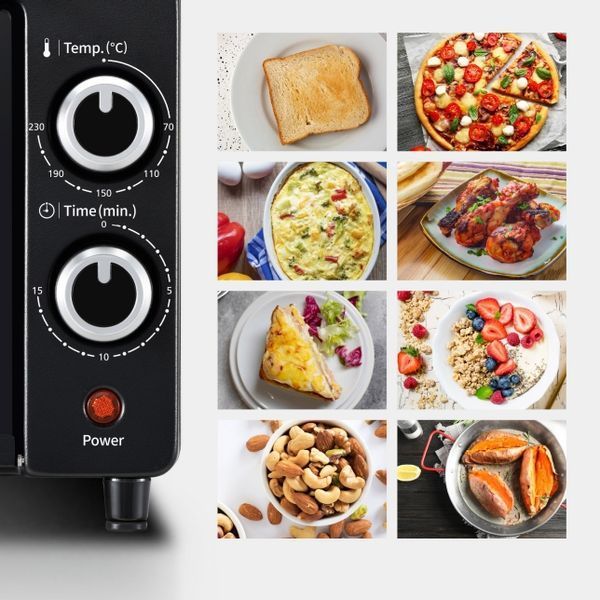 Піч електрична Panasonic, 9л, 1200Вт, механіч., гриль, чорна (NT-H900KTQ) 348628 фото