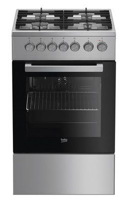 Плита Beko комбінована, 55л, 50x60см, конвекція, чавун, нерж (FSE52130DX) 323141 фото