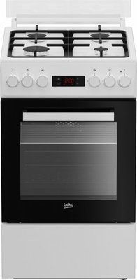 Плита Beko комбінована, 60л, 50x60см, дисплей, конвекція, чавун, білий (FSE52332DWDS) 361830 фото