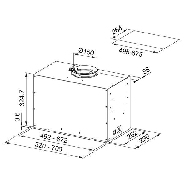 Витяжка Franke вбудовувана Box Flush EVO, 70см, 1120м3ч, FBFE WH MATT A70, білий матовий (305.0665.367) 375184 фото
