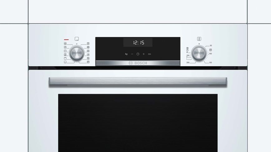 Духова шафа Bosch електрична, 66л, A, дисплей, конвекція, білий (HIJ517YW0) 367563 фото