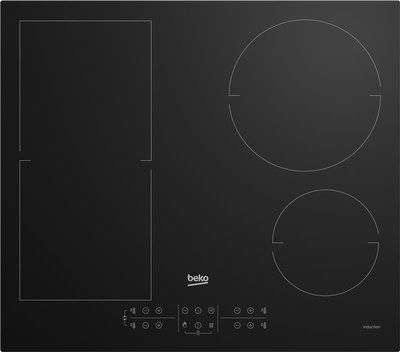 Варильна поверхня Beko індукційна, 60см, розширена зона, чорний (HII64200FMT) 358605 фото