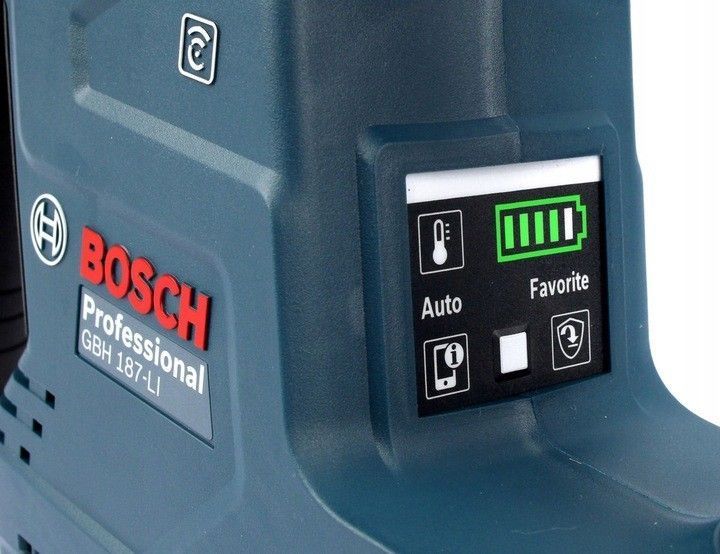 Перфоратор акумуляторний Bosch GBH 187-LI, патрон SDS-plus 24мм, 18В 1х5Аг, 2.4Дж, 3 режими, 980об/хв, 3кг (0.611.923.022) 378990 фото