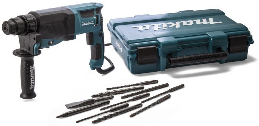 Перфоратор Makita HR2630T, SDS+,змінний патрон, 800Вт, 2.4 Дж, 3.0 кг (HR2630T) 302327 фото