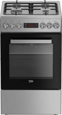 Плита Beko комбінована, 60л, 50x60см, дисплей, конвекція, чавун, нерж (FSM52335DS) 361832 фото
