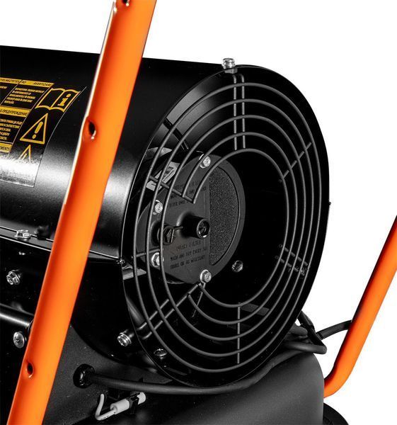Теплова гармата дизель/гас Neo Tools, прямого нагріву, 50кВт, 720м кв., 1100м куб./год, колеса, IPX4, чорний (90-082) 355903 фото