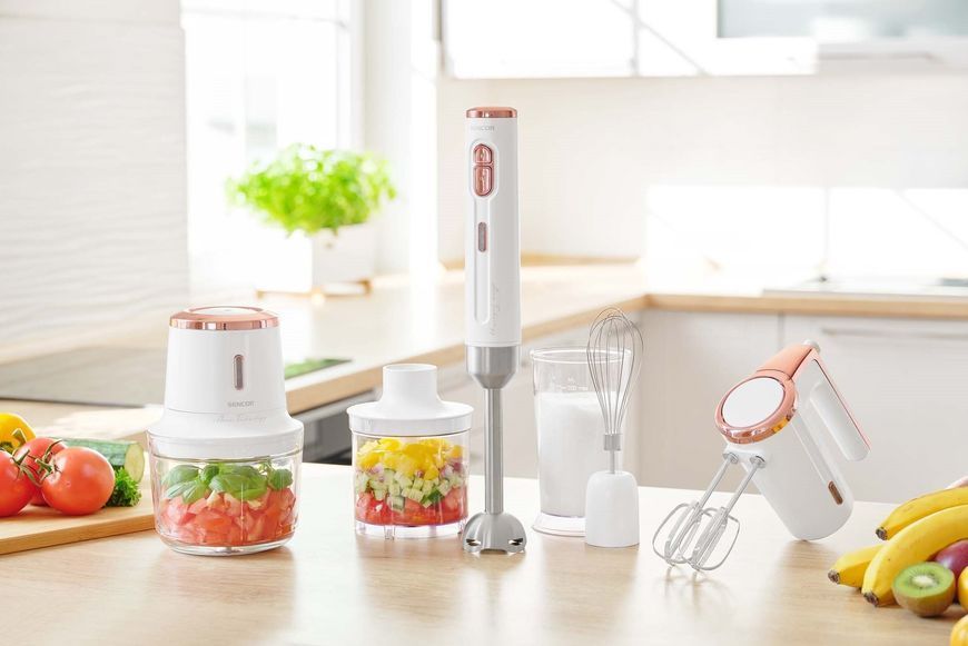 Подрібнювач Sencor Accu technology, 200Вт, чаша-500мл, скло, безпровідний, USB-C, білий (SCB9000WH) 381767 фото