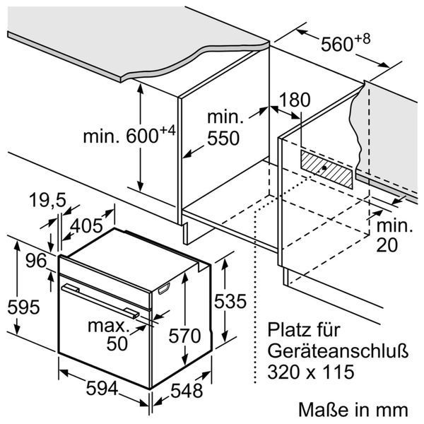 Духова шафа Bosch електрична, 66л, A, дисплей, конвекція, чорний (HBJ517YB0R) 334643 фото
