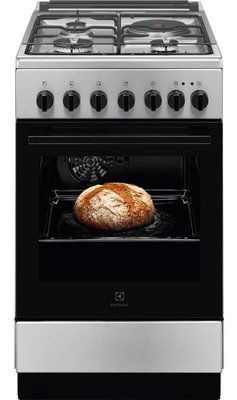Плита Electrolux комбінована 3 газ + 1 електро, 54л, 50x60см, конвекція, нерж (LKM520000X) 379110 фото