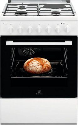 Плита Electrolux комбінована 3 газ + 1 електро, 57л, 60x60см, конвекція, білий (RKM624012W) 364083 фото