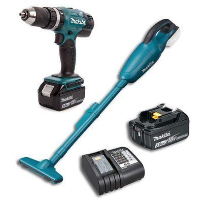 Набір інструментів Makita LXT: уд. шуруповерт DHP453, пилосос DCL180, 1х3 Аг, з/п DC18SD (DLX2056) 376212 фото
