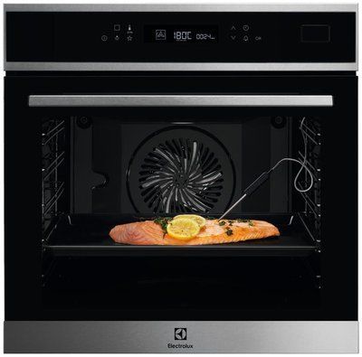 Духова шафа Electrolux електрична, 70л, А+, пара, дисплей, конвекція, ф-ція пароварки, чорний+нерж (EOB7S31X) 374128 фото