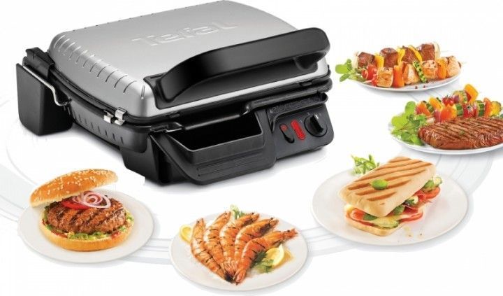 Гриль Tefal прижимний Ultracompact&nbsp;, 2000Вт, темп. режимів-3, з`ємні пластини, розкриття на 180градусів, метал (GC305012) 287020 фото
