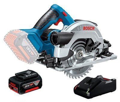 Пила циркулярна Bosch GKS 18В-57, ручна, АКБ GBA 18В 4.0Ач, ЗП GAL 18В-40 (0.615.990.M42) 358244 фото